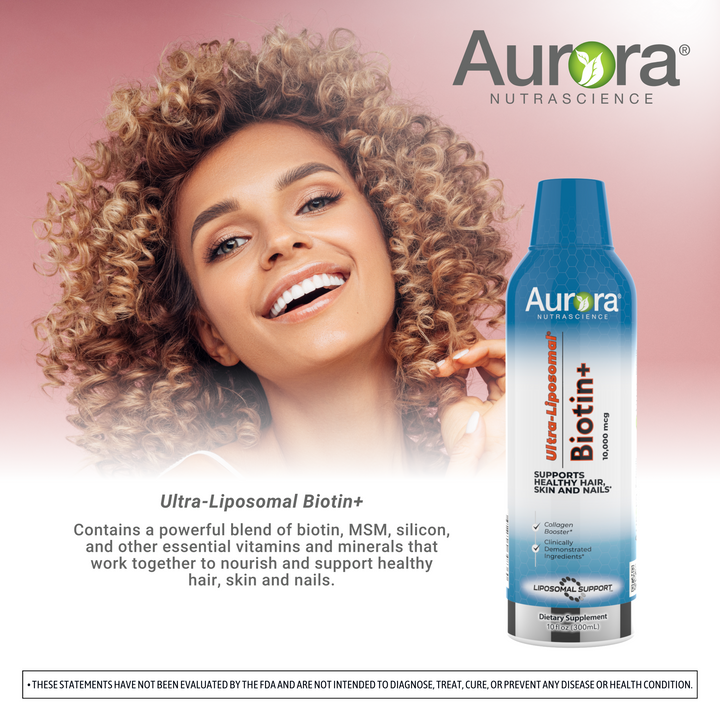 Aurora Nutrascience Biotin+ Ultra-Liposomal | Supports Healthy Hair, Skin and Nails (10 oz)
