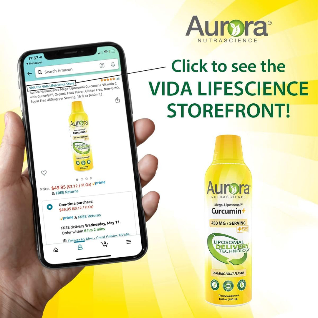Aurora Nutrascience Mega-Liposomal Curcumin+ Vitamin C with CurcuVail™, 450 mg per serving