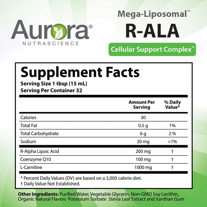 Aurora Nutrascience Mega-Liposomal R-Alpha Lipoic Acid with CoQ10