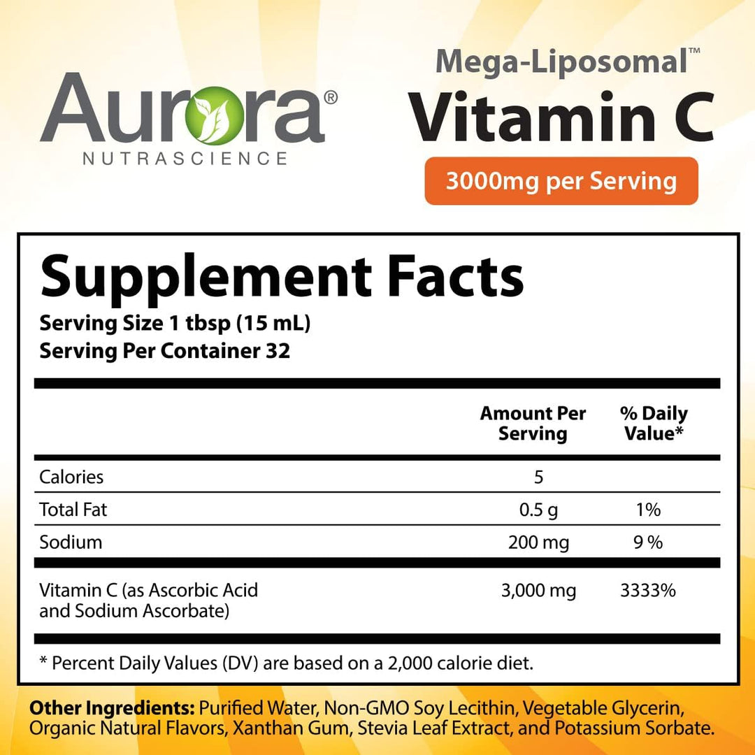 Aurora Nutrascience Mega-Liposomal Vitamin C, 3000mg per serving
