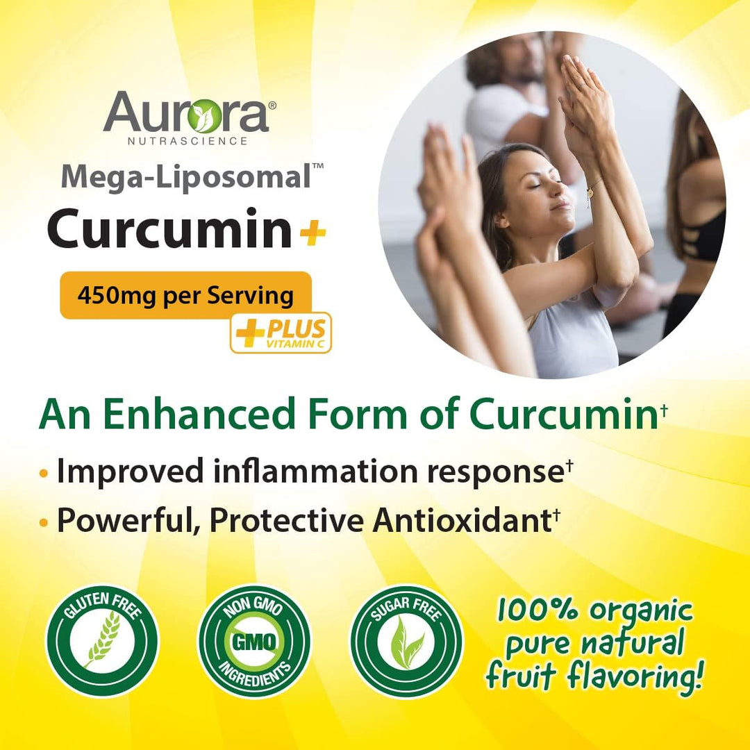 Aurora Nutrascience Mega-Liposomal Curcumin+ Vitamin C with CurcuVail™, 450 mg per serving