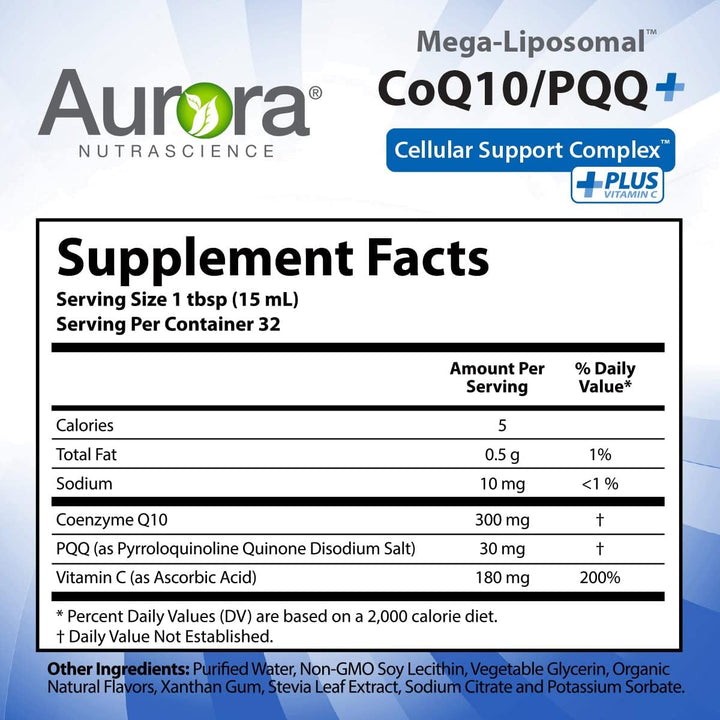 Aurora Nutrascience Mega-Liposomal CoQ10/PQQ+ Vitamin C