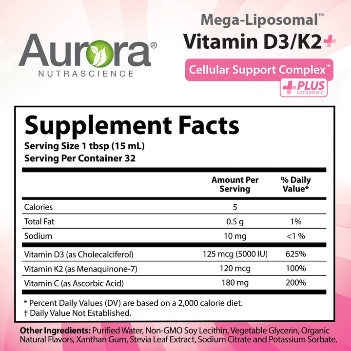 Aurora Nutrascience Mega-Liposomal Vitamin D3/K2+