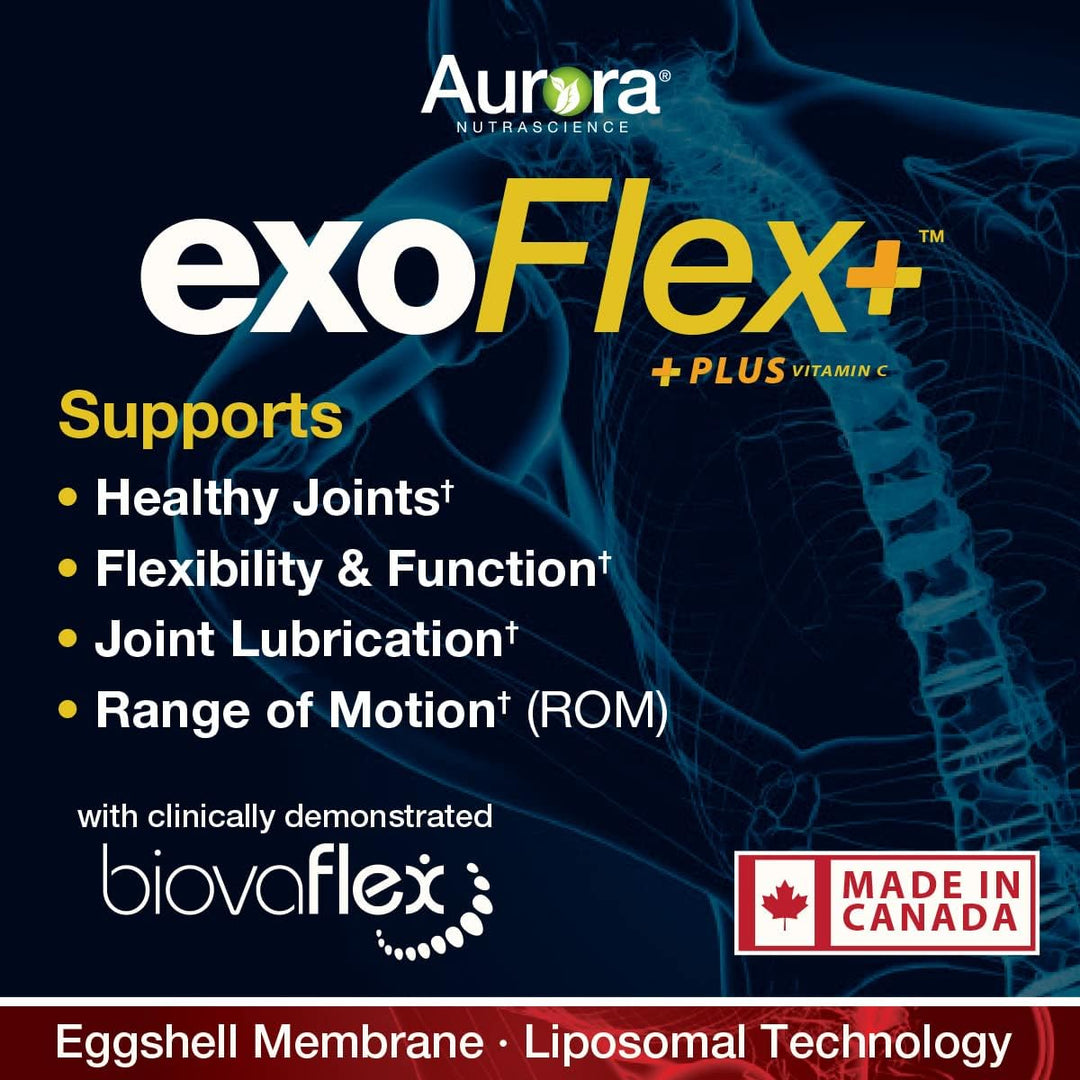 Aurora Nutrascience, Micro-Pack Liposomal ExoFlex+ Vitamin C, Eggshell Membrane with BiovaFlex, Curcumin, & Boswellia, 30 Single-Serve Liquid Packets, 0.34 fl oz (10 ml) Each…